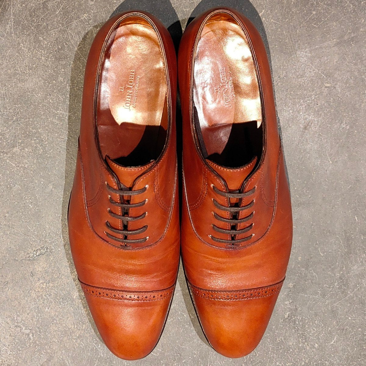 極美品【JOHN LOBB】ジョンロブ フィリップ2 クォーターブローグ ミスティカーフ チェスナット サイズUK6.5E 7000ラスト 参考定価￥332,200-