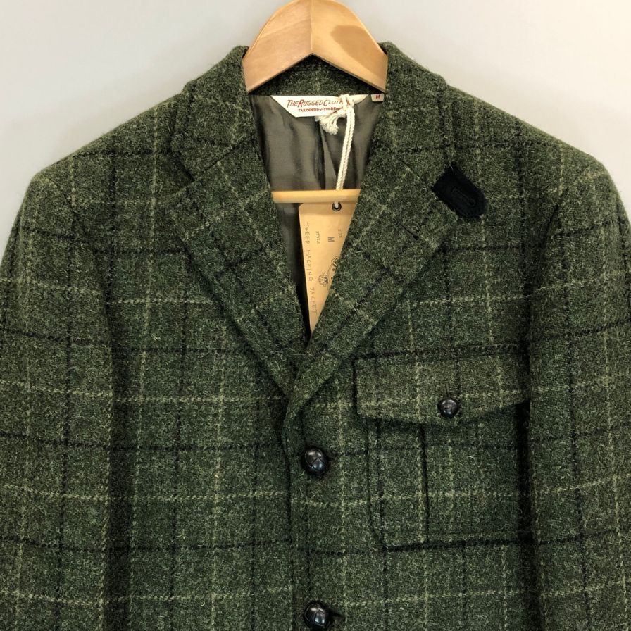 【RUGGED FACTORY】ラギッドファクトリー ノーフォーク ジャケット ハリスツイード生地 メンズ グリーン サイズM