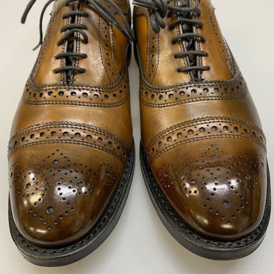 【ALLEN EDMONDS】アレンエドモンズ レザーシューズ ストランド セミブローグ カーフ ブラウン サイズUS7.5 メンズ Strand