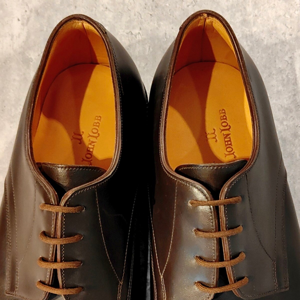希少 未使用【JOHNLOBB】ジョンロブ アビントン プレーントゥ カーフ ダークブラウン サイズ UK8EE 2010ラスト