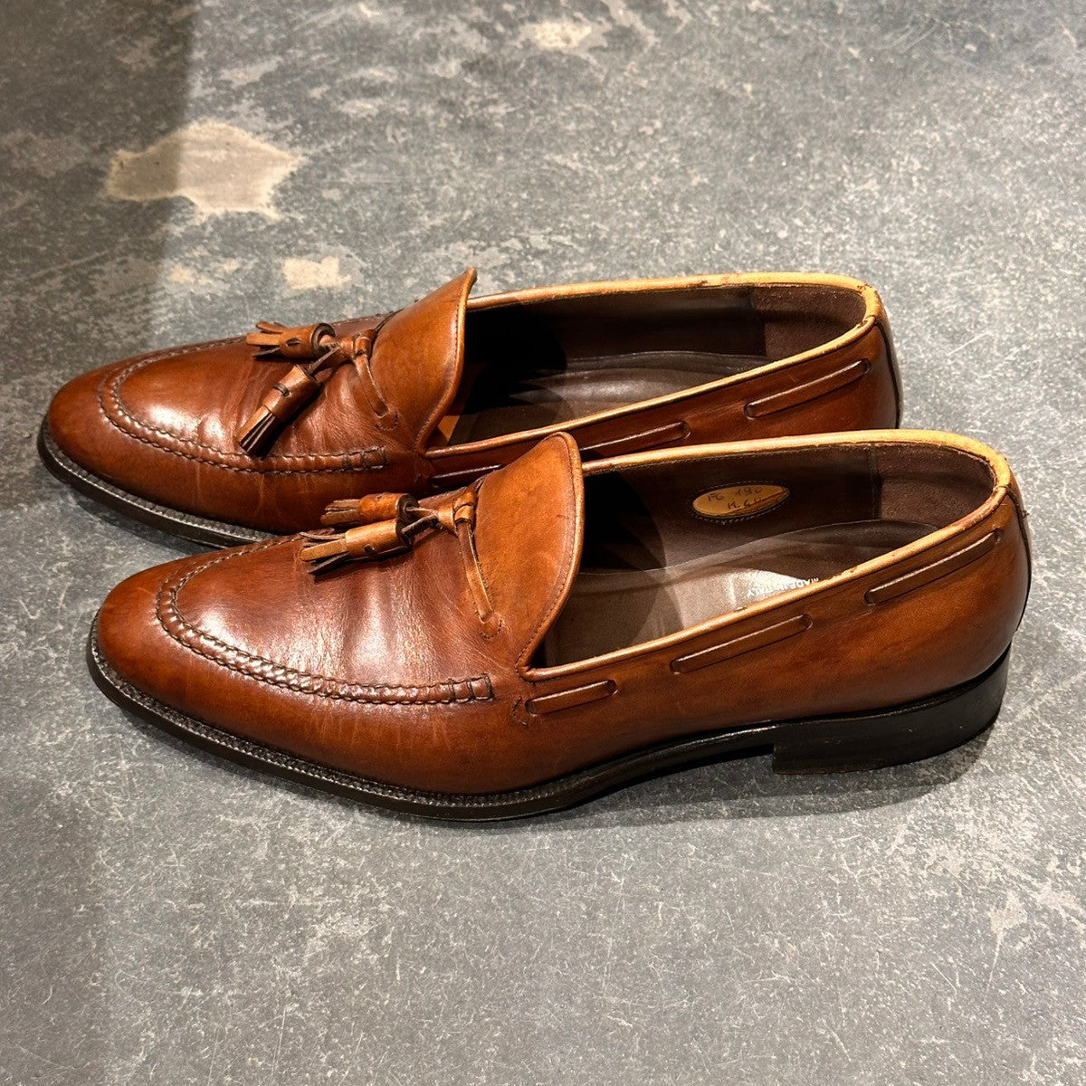 【F.lli Giacometti】フラテッリ ジャコメッティ FG190 タッセルローファー カーフ ブラウン サイズ40