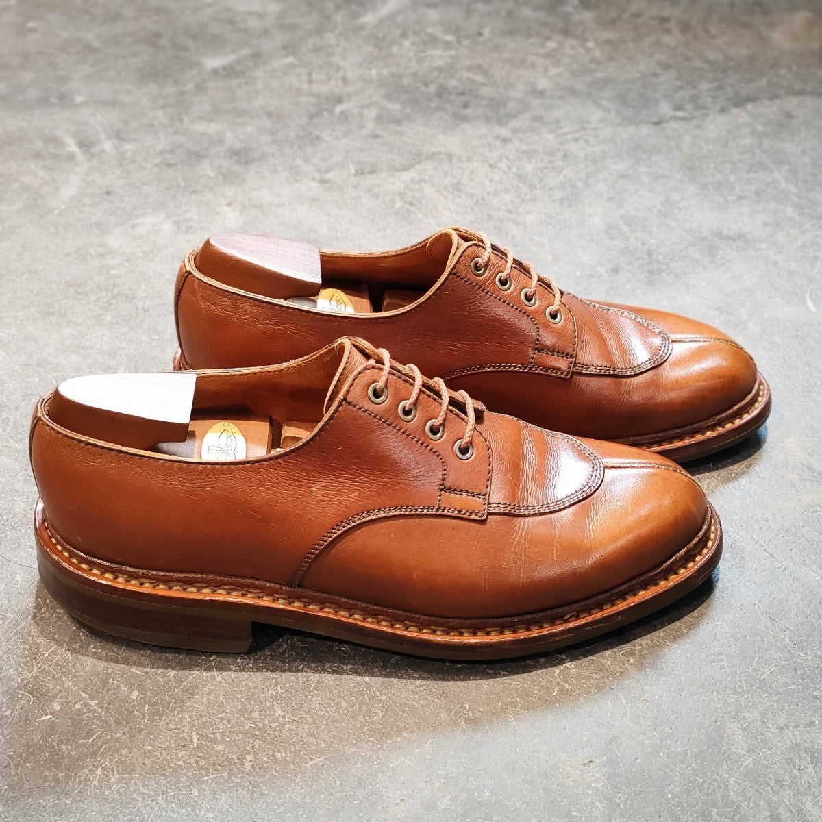 希少 美品【J.M.WESTON】ジェイエムウエストン 597 旧旧ロゴ Uチップ カーフ タンブラウン サイズUK6.5D 22ラスト