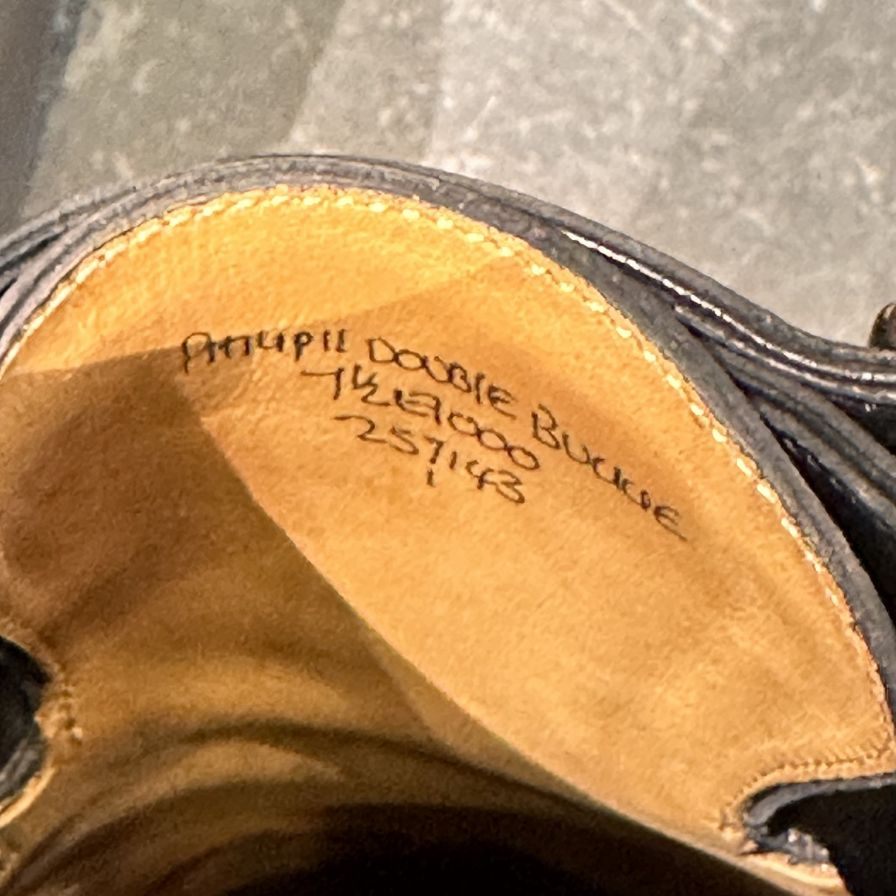 【JOHN LOBB】ジョンロブ レザーシューズ ダブルモンク フィリップ2 ダブルバックル ブラック メンズ サイズUK7.5E