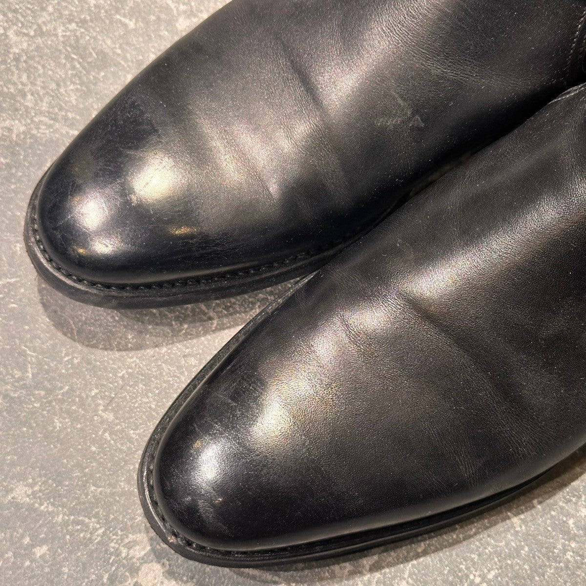 美品【Berwick】バーウィック 376 サイドゴアブーツ カーフ ブラック サイズUK7.5