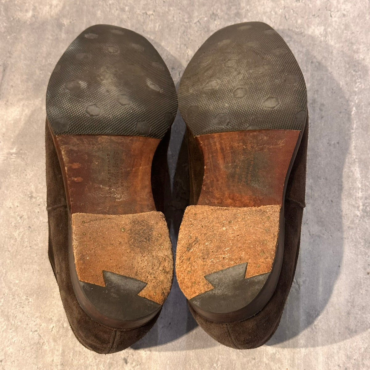 【CROCKETT&JONES】クロケット＆ジョーンズ ベルグレイプ パンチドキャップトゥ スエード ブラウン サイズUK8E