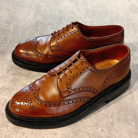 【J.M.WESTON】ジェイエムウエストン 590 トリプルソールダービー 旧旧ロゴ  ウイングチップ カーフ タンブラウン サイズUK5.5D 22ラスト 参考定価￥297,000-