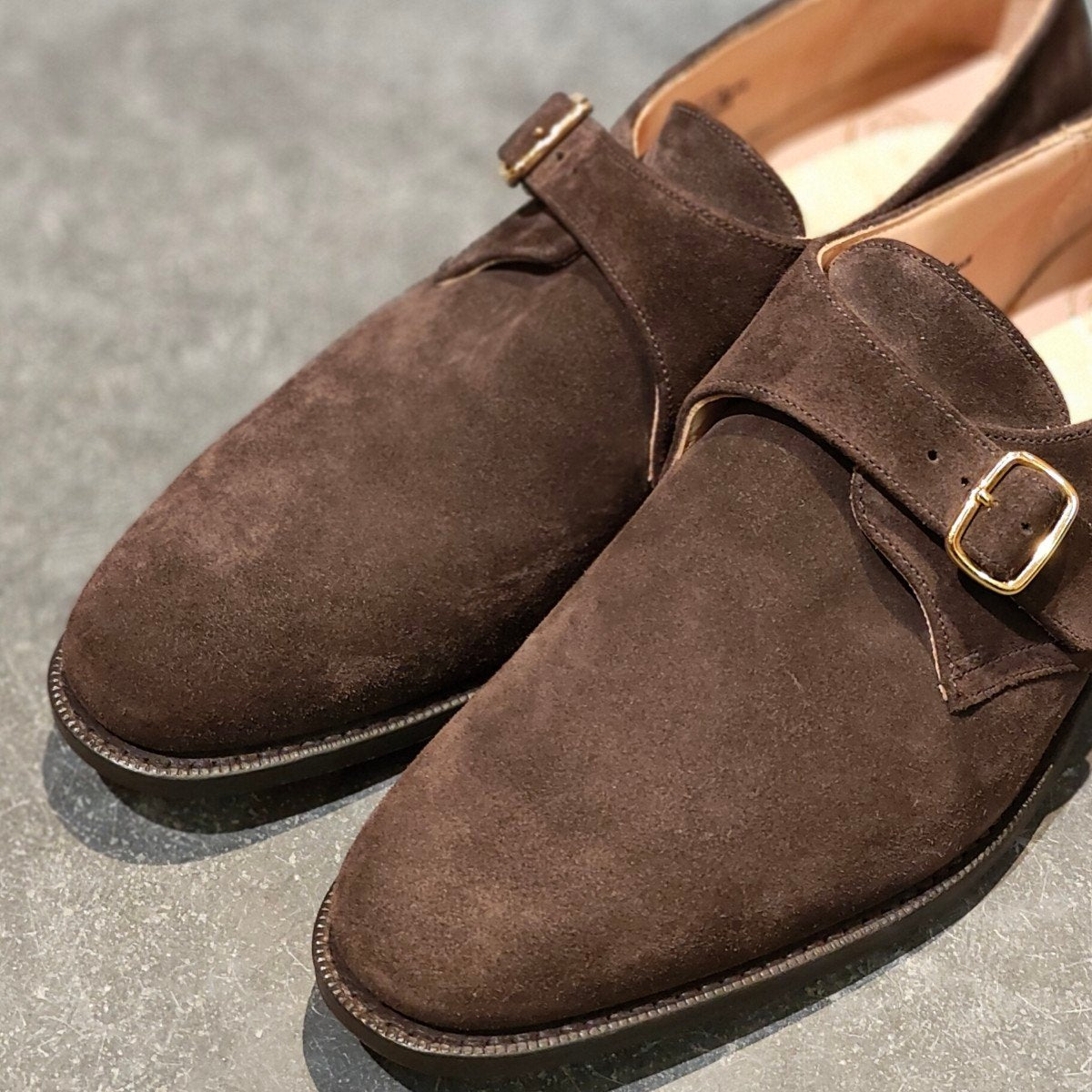 新品未使用【Church's】チャーチ ベケット シングルモンク 4都市 スエード ダークブラウン サイズUK80F 173ラスト