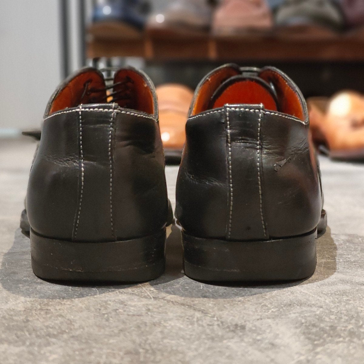 Santoni】サントーニ 9096 ストレートチップ カーフ ブラック サイズ