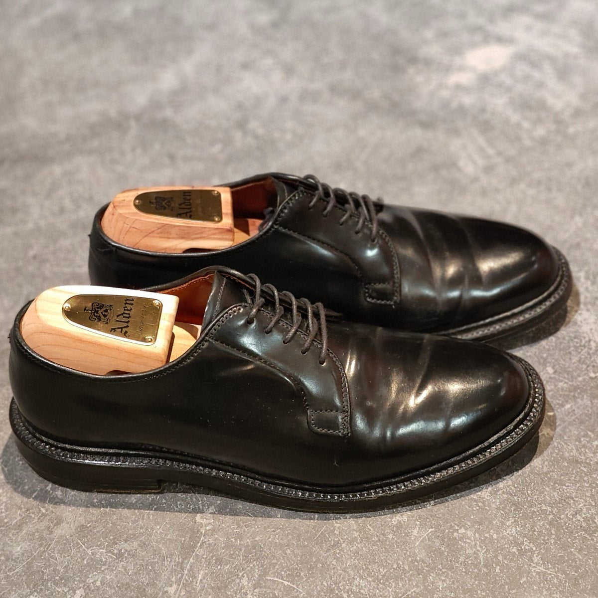 【ALDEN】オールデン 9901 プレーントゥ コードバン ブラック サイズ US7D バリーラスト 参考定価￥220,000-