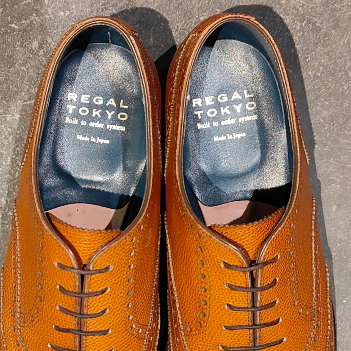 極美品【REGAL TOKYO】リーガルトーキョー オーダー品 ウイングチップ グレインレザー ブラウン サイズ25.5cm