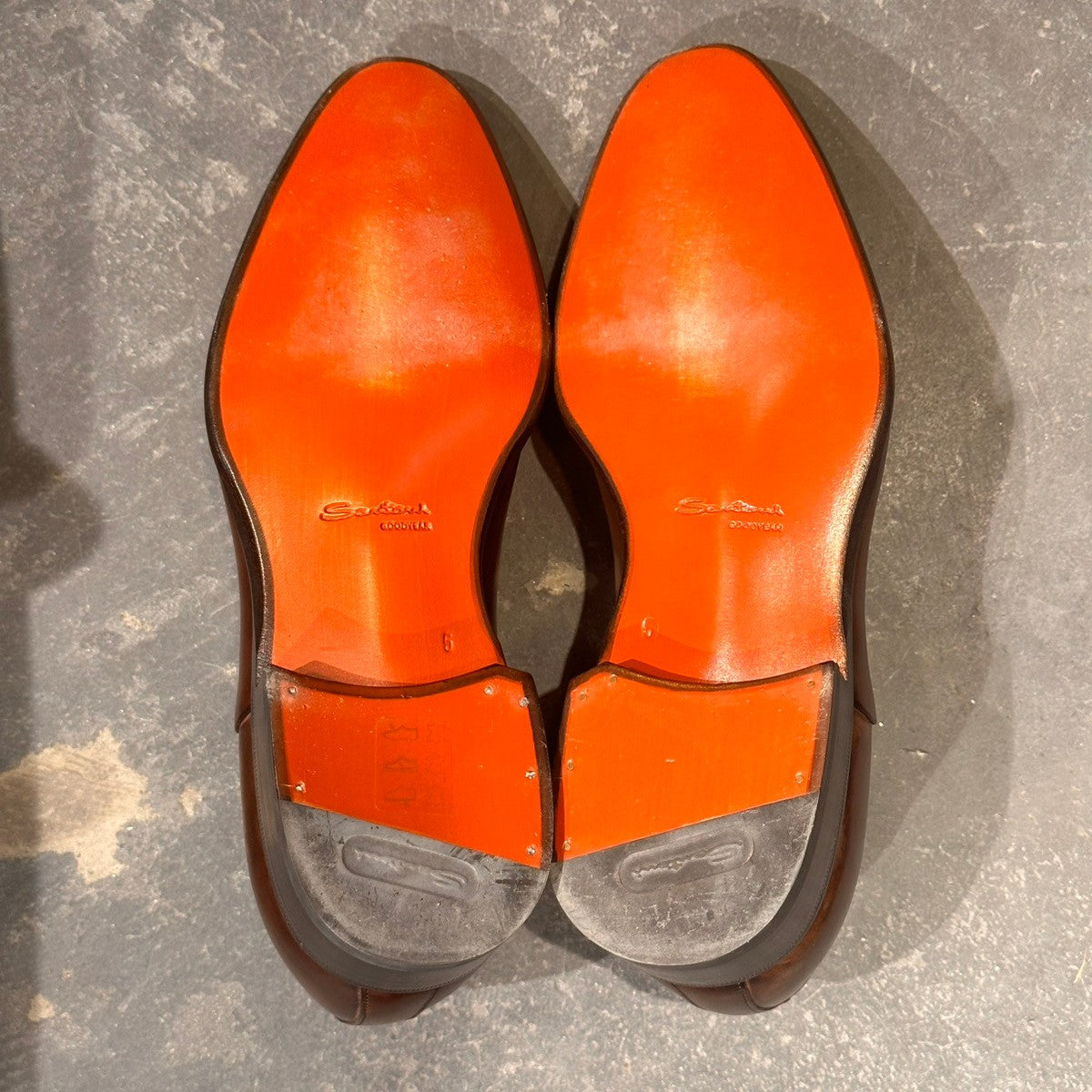 試着程度【Santoni】サントーニ 2624 ストレートチップ カーフ ダークブラウン サイズUK5