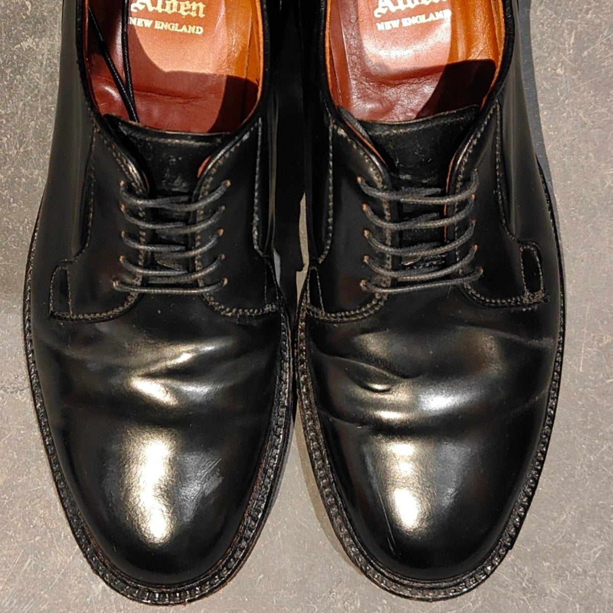 極美品【ALDEN】オールデン 9901 プレーントゥ コードバン ブラック サイズ US7D バリーラスト 参考定価￥220,000-