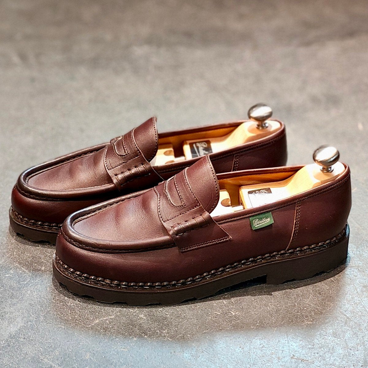 使用数回【Paraboot】パラブーツ ランス コインローファー リスレザー カフェ サイズUK7.5 定価￥94,600-