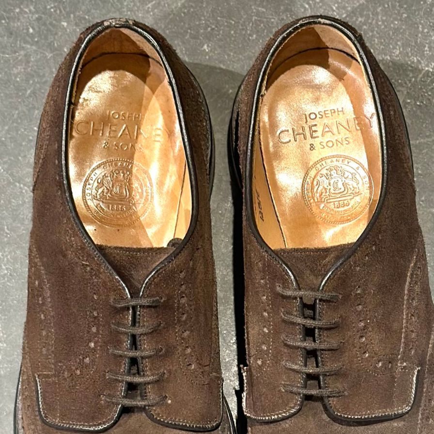 【JOSEPH CHEANEY】ジョセフ チーニー  ビジネスシューズ スエード ブラウン（茶系） サイズ 7.5 ラスト