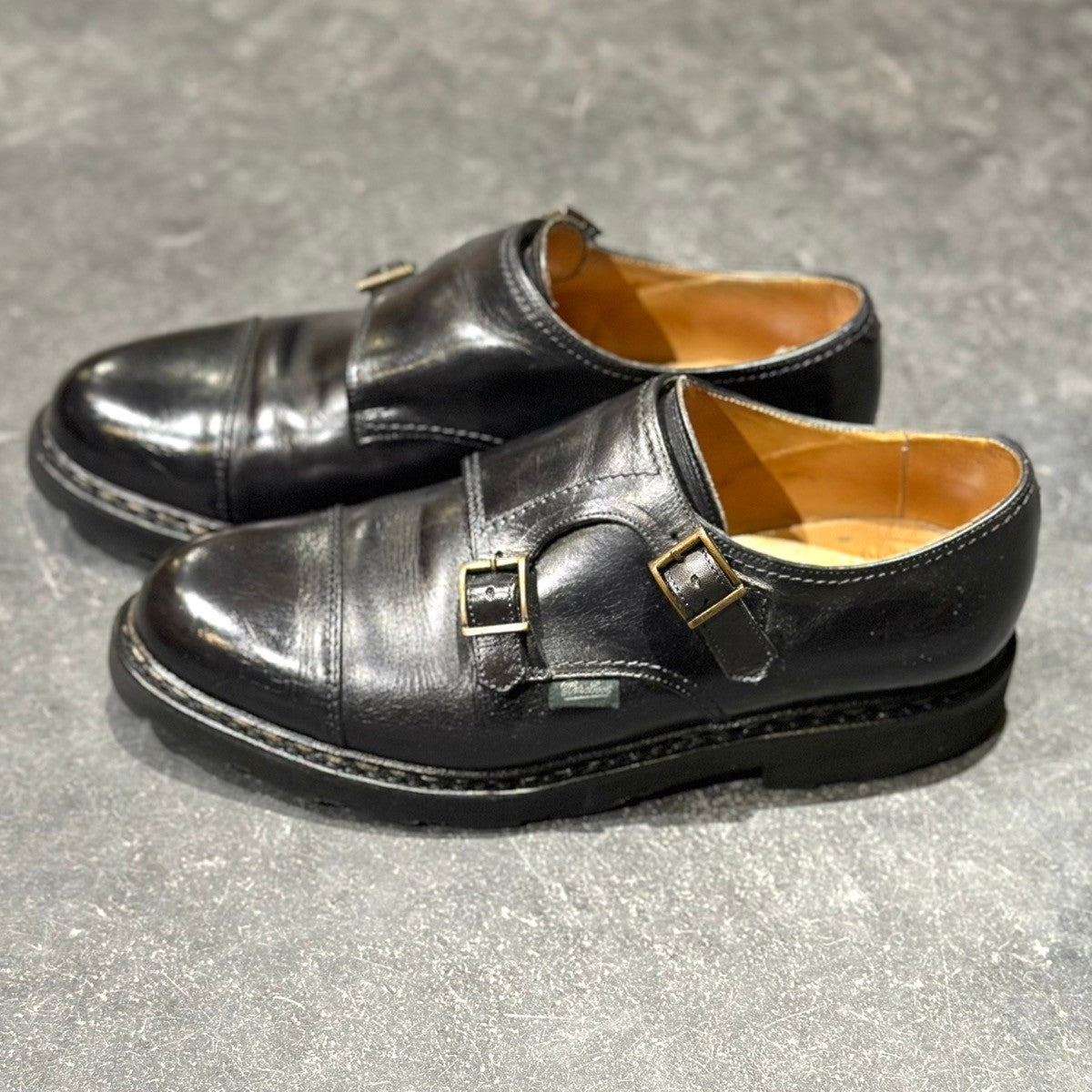 【PARABOOT】パラブーツ ウィリアム ダブルモンク カーフ ブラック サイズUK7