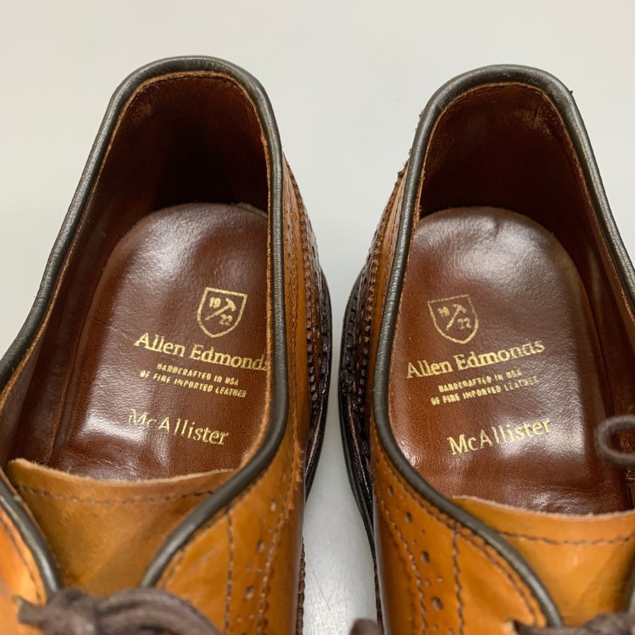 【Allen Edmonds】アレンエドモンズ レザーシューズ マカリスター ウイングチップ カーフ ブラウン サイズUS7.5 メンズ McAllister