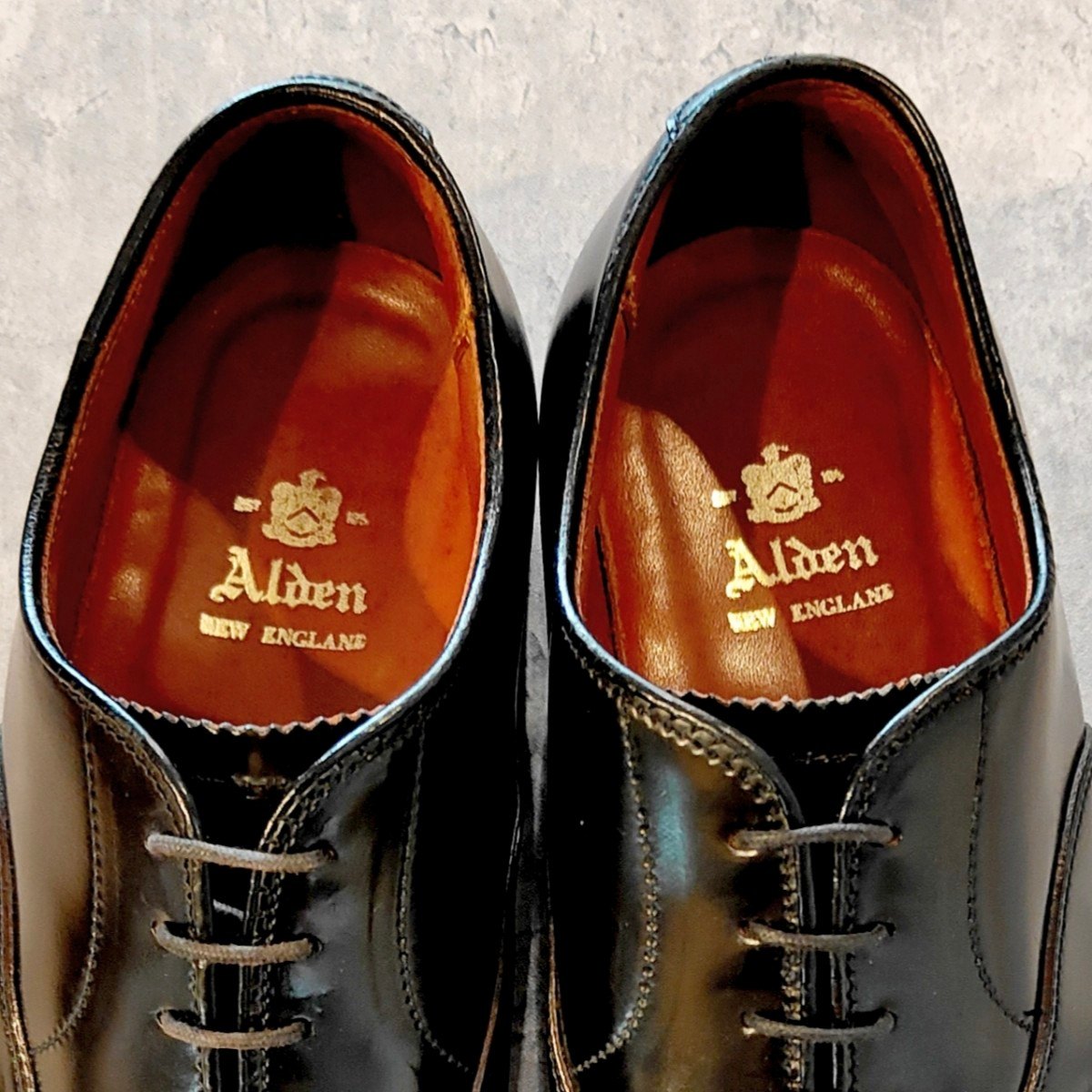 希少 極美品【ALDEN】オールデン 9245 ストレートチップ コードバン ブラック サイズUS6.5D プラザラスト