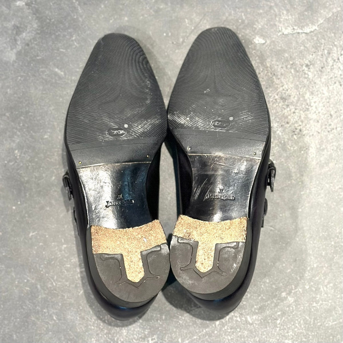美品【John Lobb】ジョンロブ ダブルモンク チャペル ミュージアムカーフ ブラック サイズ6E 8000ラスト