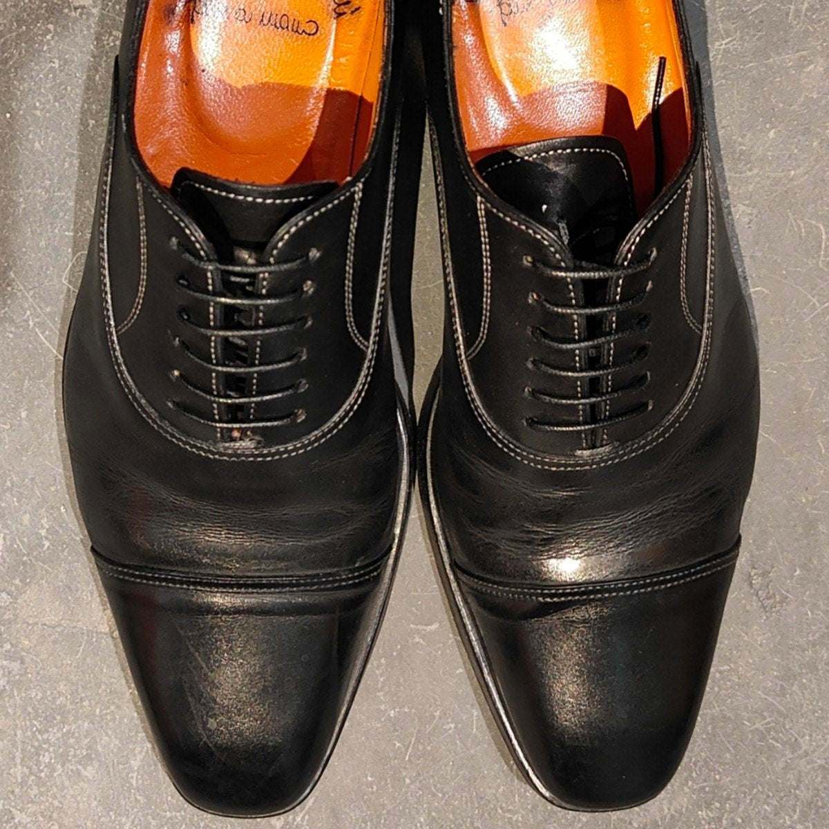 【Santoni】サントーニ 9096 ストレートチップ カーフ ブラック サイズUK6.5