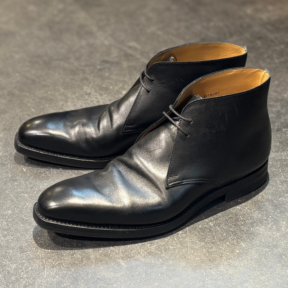 【CROCKETT&JONES】クロケット&ジョーンズ チャッカブーツ テットベリー カーフ ブラック サイズ UK9E