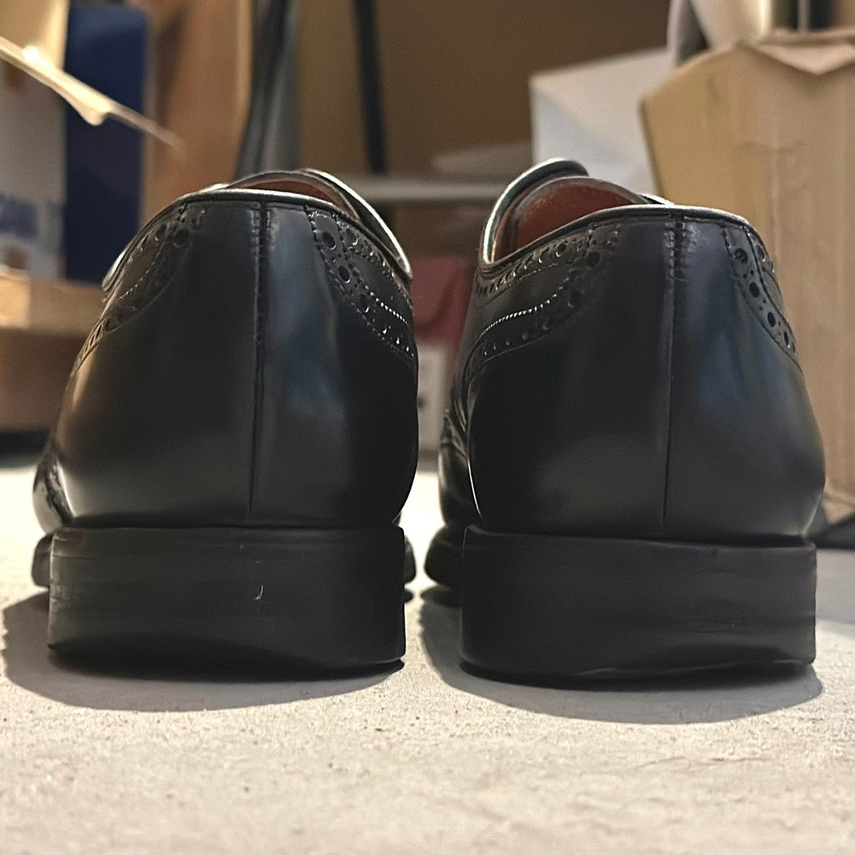 【CROCKETT&JONES】クロケット&ジョーンズ ウイングチップ スワンシー カーフ ブラック サイズ 6E 341ラスト