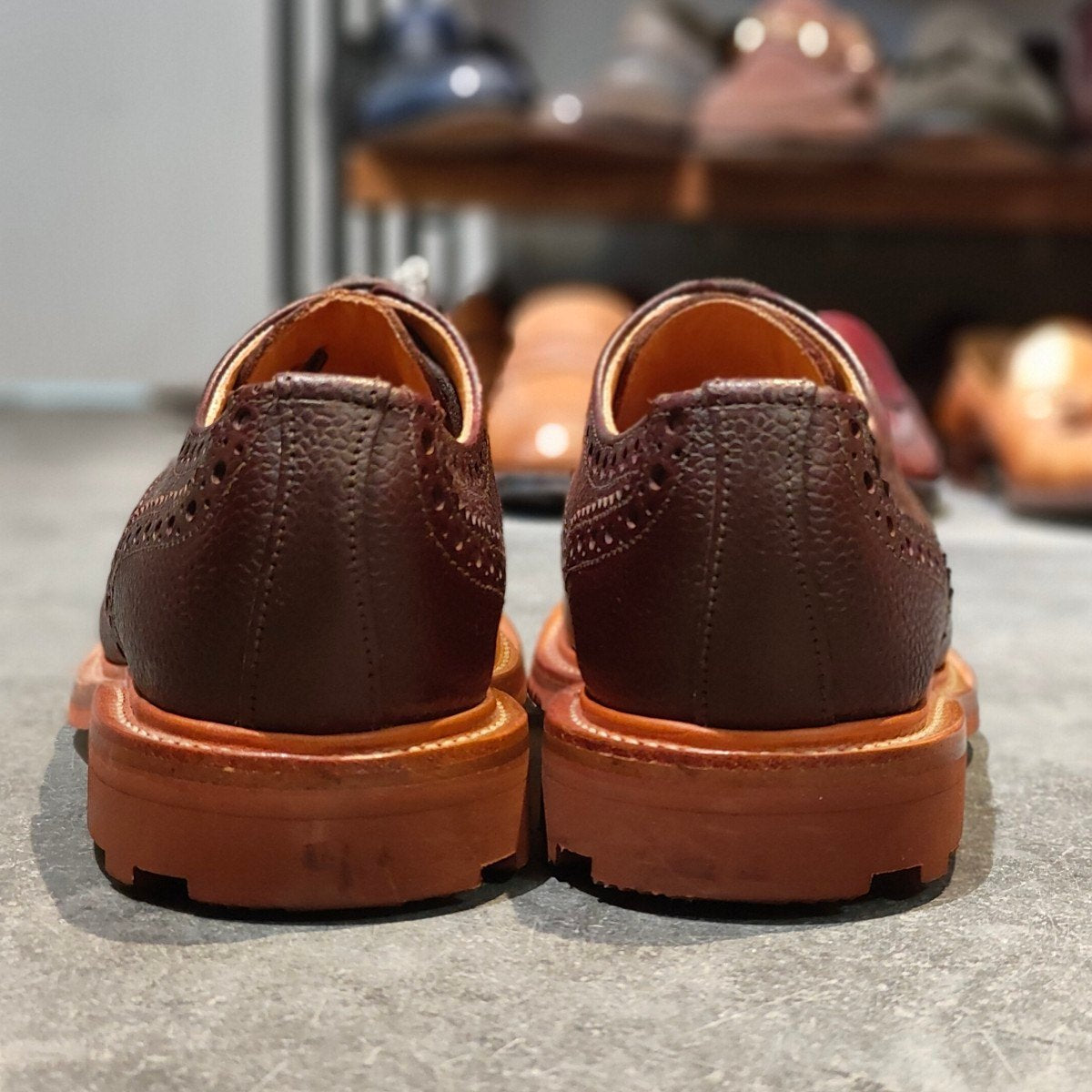 【SANDERS】サンダース 9143TDG ウイングチップ グレインレザー バーガンディ サイズUK6.5