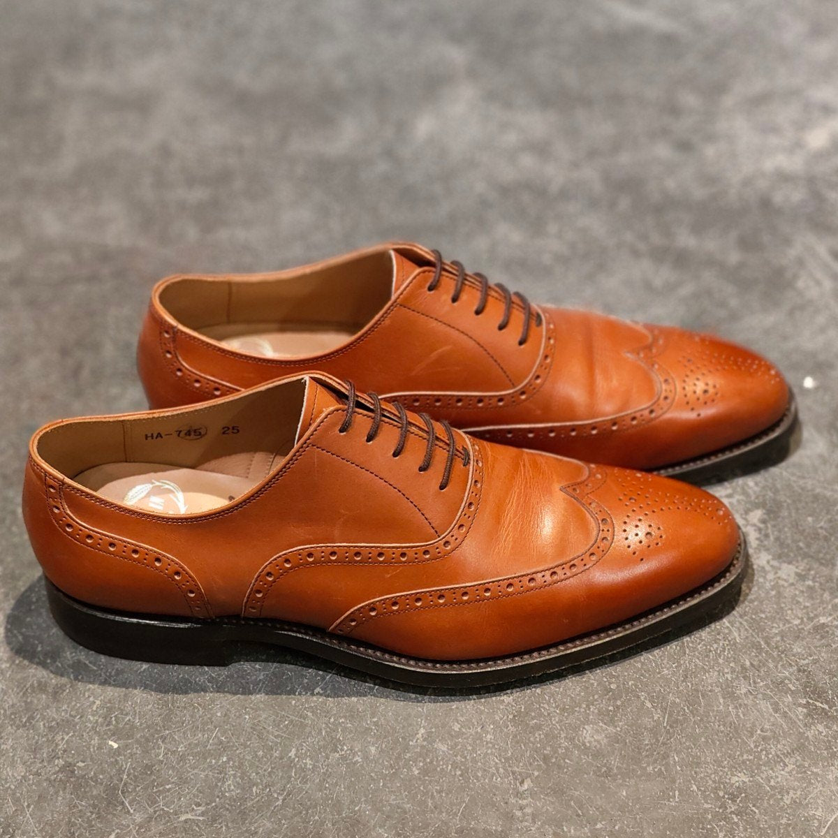 美品【SCOTCH GRAIN】スコッチグレイン 大印 HA745 フルブローグ ブラウン サイズ25cm