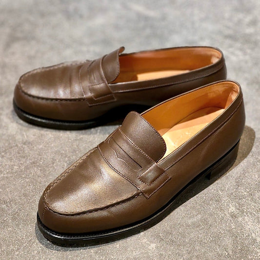 極美品 希少【J.M.WESTON】ジェイエムウエストン 180 シグニチャーローファー ボックスカーフ テールドンブル サイズ UK6D 41ラスト 参考定価￥156,200-