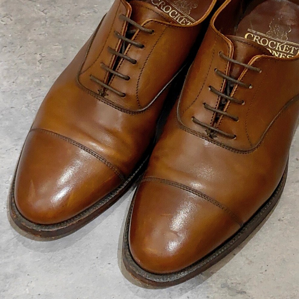 【CROCKETT&JONES】クロケット＆ジョーンズ ケント ストレートチップ カーフ ブラウン サイズUK5E 341ラスト