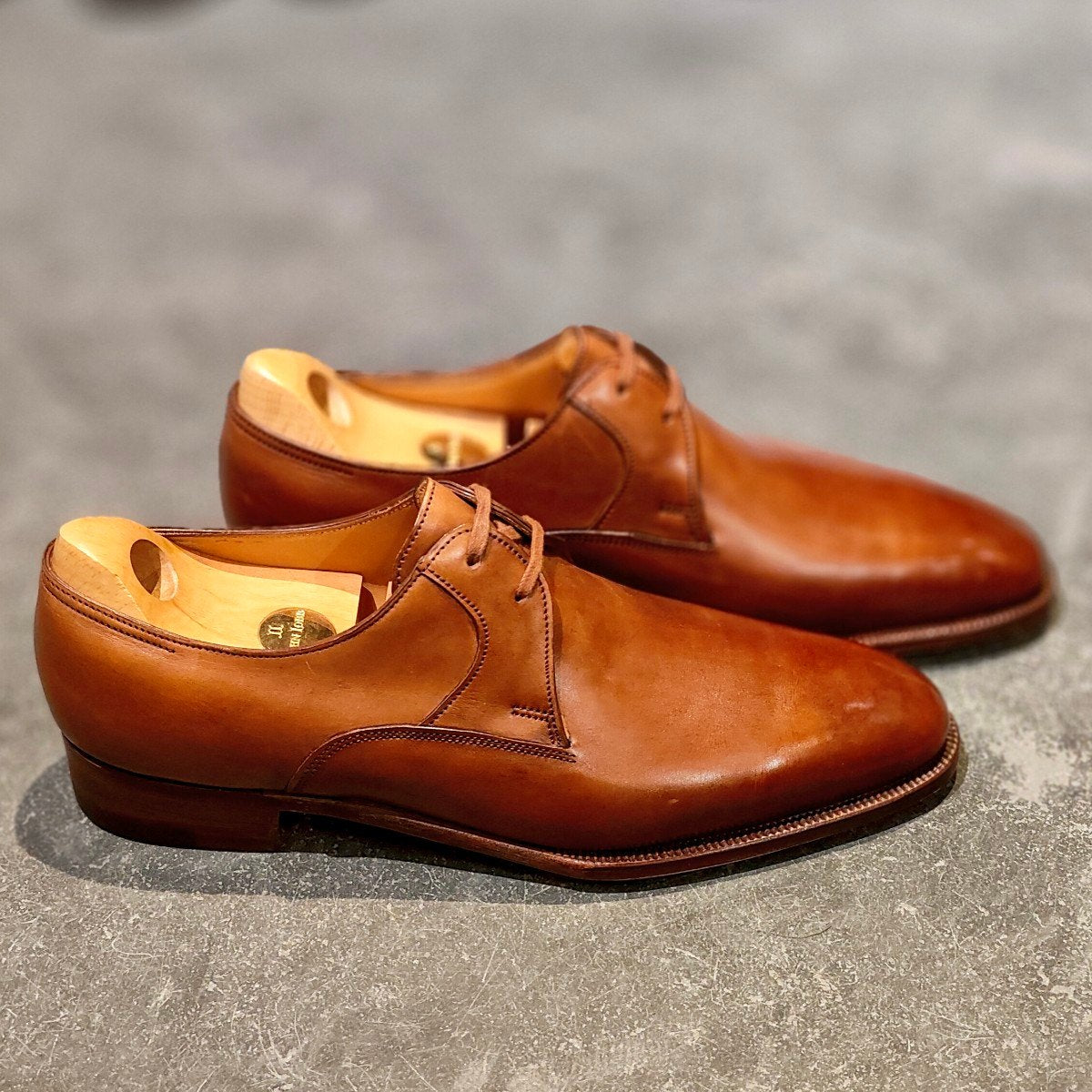 希少 新品未使用【JOHN LOBB】ジョンロブ プレステージライン マーストン Vフロント2アイレット ブラウン サイズ UK7D 7000ラスト