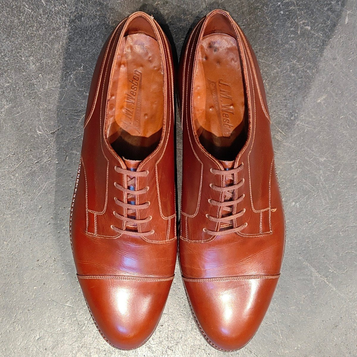超希少 極美品 【J.M.WESTON】ジェイエムウエストン 60年代？ ストレートチップ ダービー カーフ ブラウン サイズ UK6C