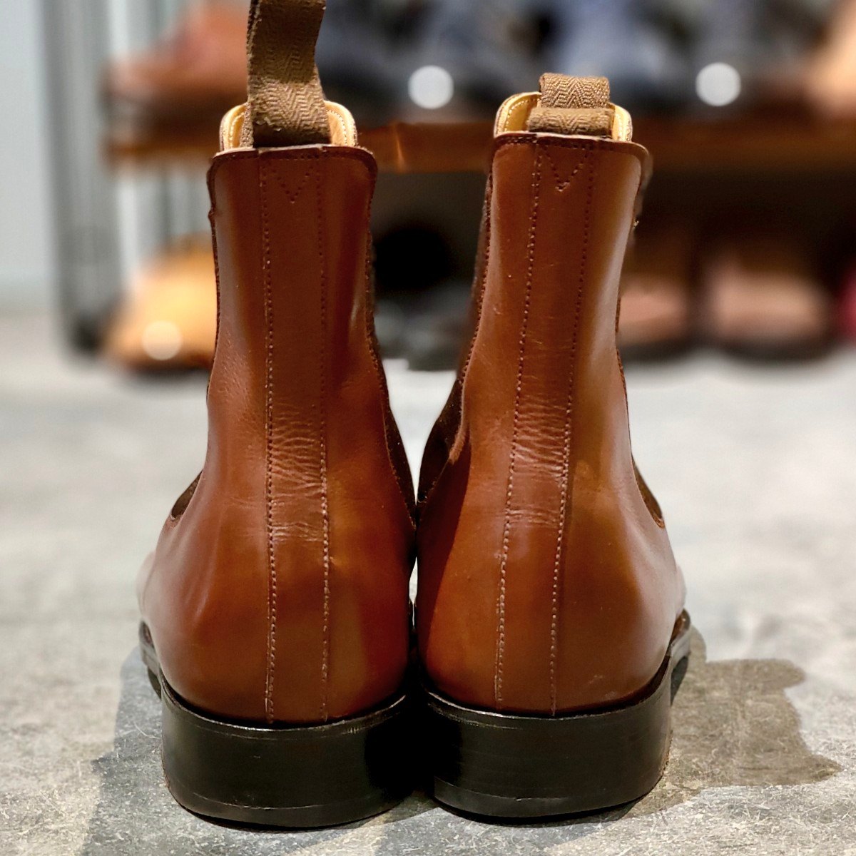 極美品【J.M.WESTON】ジェイエムウエストン 705 チェルシーブーツ タンブラウン ボックスカーフ サイズUK6.5D 39ラスト 参考定価￥198,000-