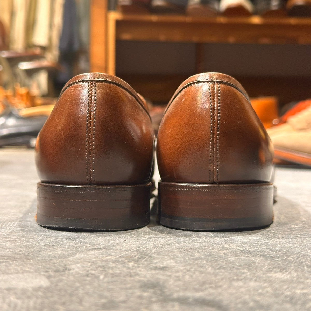 美品【ORIENTAL】オリエンタル アルバース 3500 ローファー バーニッシュカーフ ブラウン サイズUS6