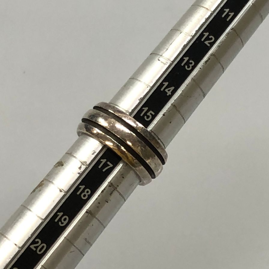 ティファニー リング グルーブド ダブル ライン SV925 メンズ サイズ16号程度 TIFFANY&Co.【LA】