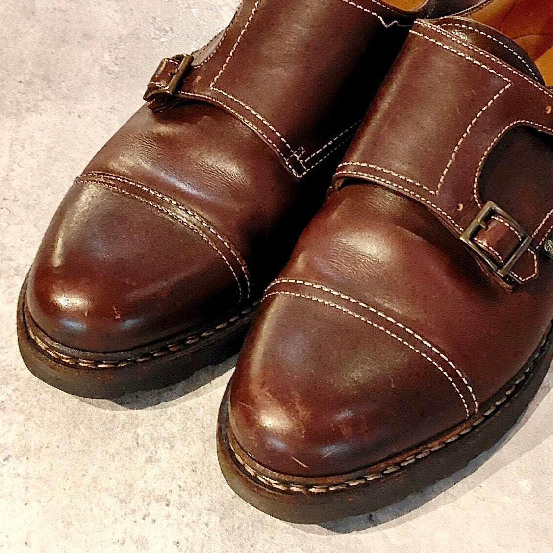 【Paraboot】パラブーツ ウィリアム ダブルモンクストラップ カーフ ブラウン サイズUK8.5