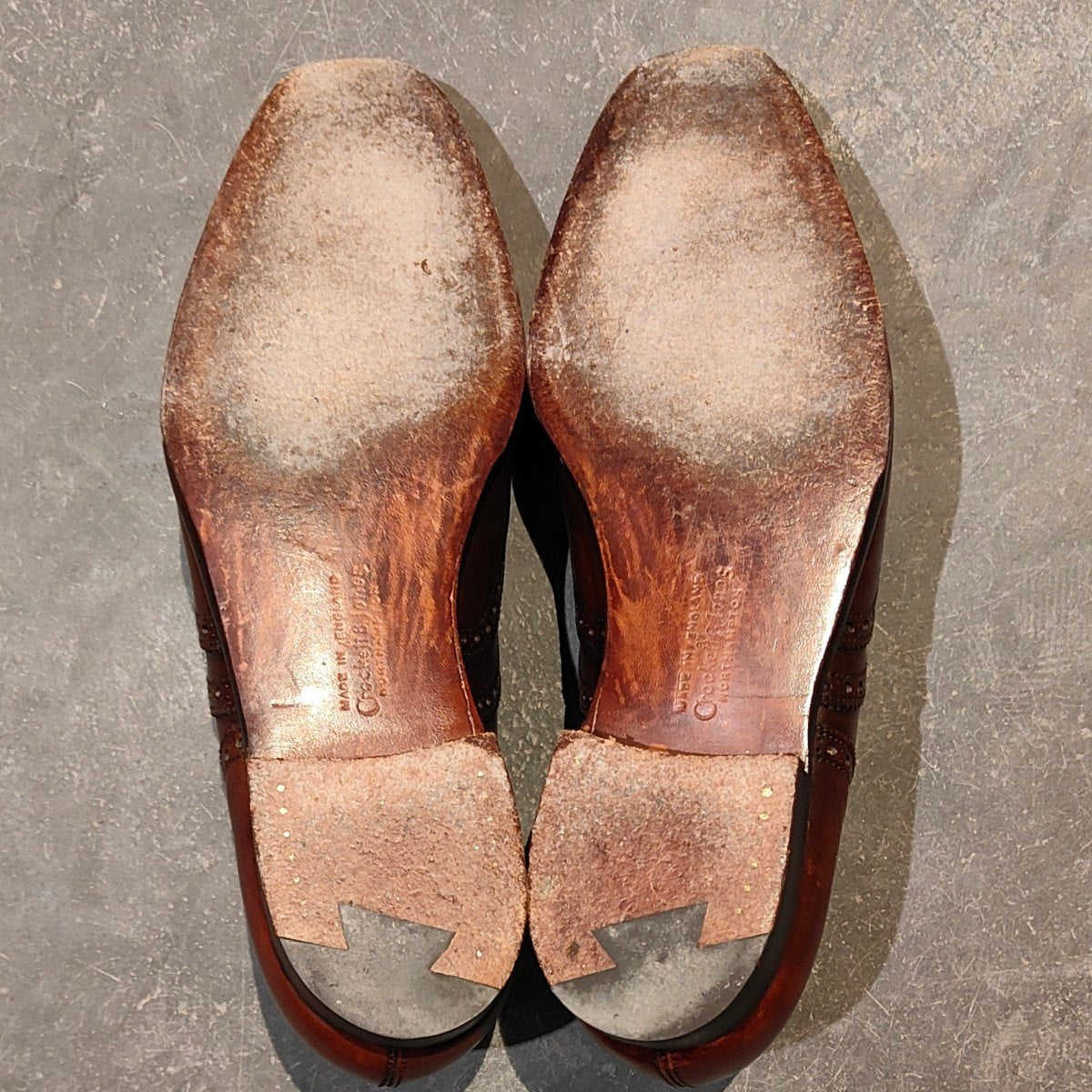 極美品【CROCKETT&JONES】クロケット&ジョーンズ クリフォード ウイングチップ バーニッシュカーフ ブラック ブラウン サイズUK5.5E  337ラスト