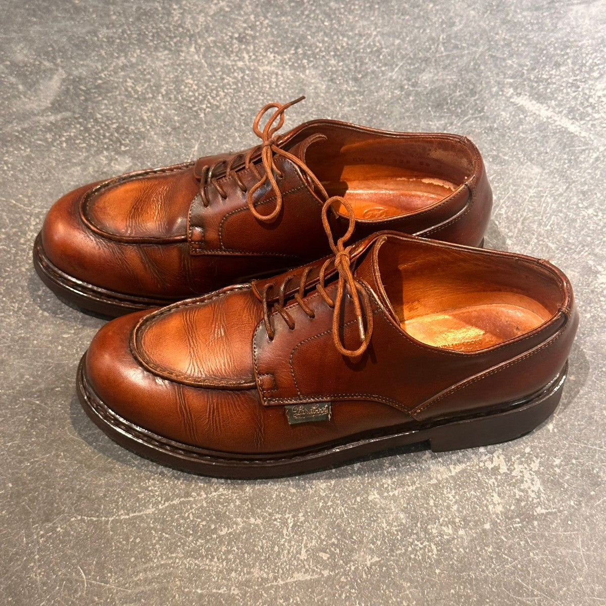 希少【Paraboot】シャンボード EDIFCE別注 カーフ uk6.5 希少【PARABOOT】パラブーツ シャンボード Uチップ デカタグ カーフ