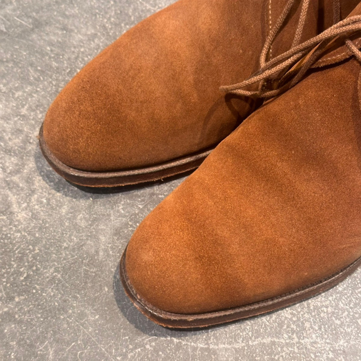 美品【CROCKETT&JONES】クロケット&ジョーンズ チャートシー チャッカブーツ スエード ブラウン サイズUK5.5E 224ラスト