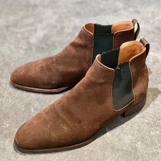 【JOHNLOBB】ジョンロブ チューダー サイドゴアブーツ スエード ブラウン サイズUK6.5E  7000Bラスト