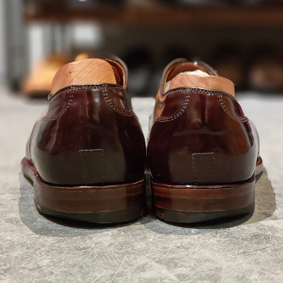 極美品【ALDEN】レザーシューズ D8601 NST Uチップ コードバン ダークバーガンディ サイズUS10D プラザラスト