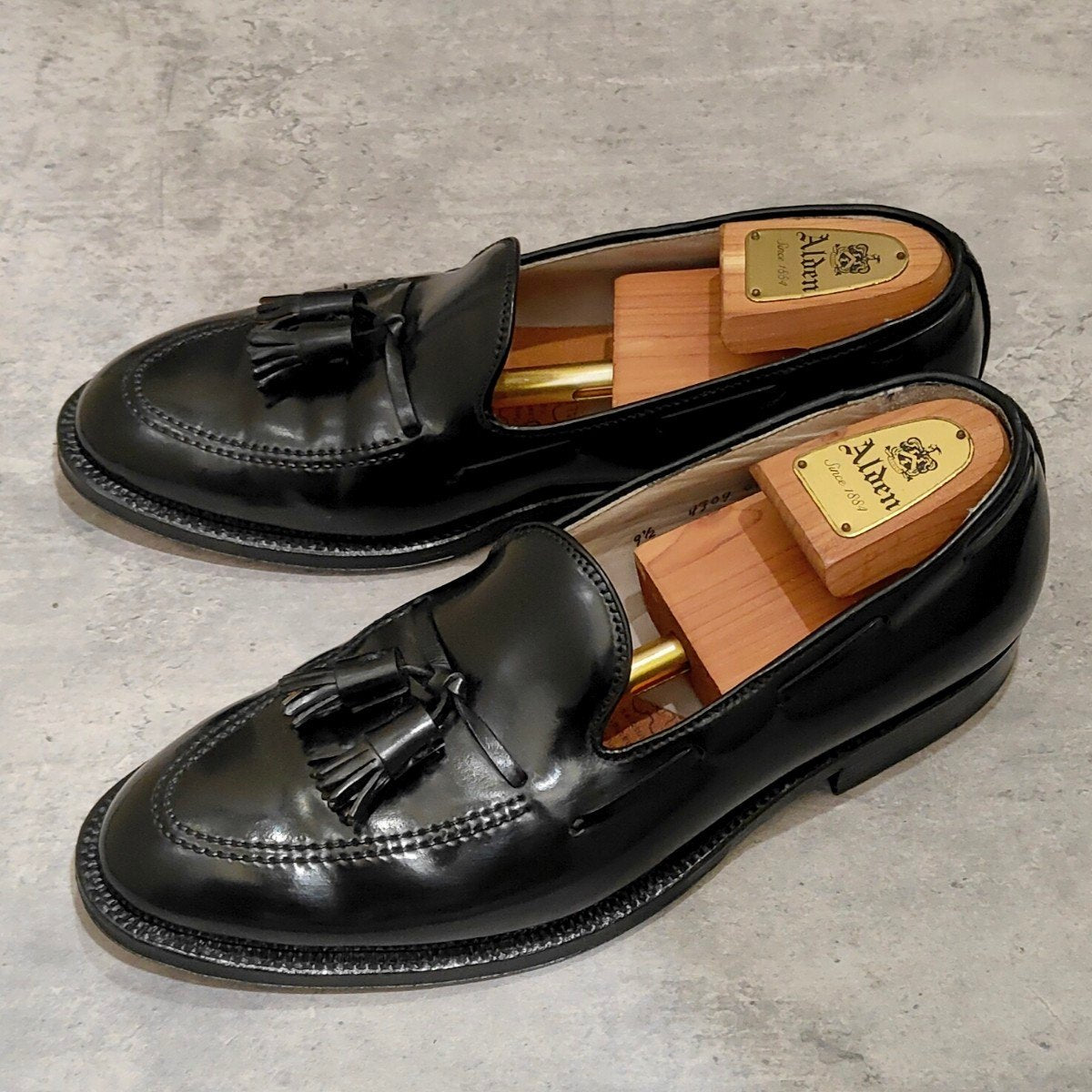 使用数回極美品【ALDEN】オールデン 664 タッセルローファー コードバン ブラック サイズUS9.5D アバディーンラスト