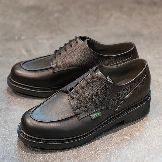 希少 新品未使用【Paraboot】パラブーツ ジョセフ別注 シャンボード Uチップ リスレザーグレインレザーコンビ ブラック サイズ UK7 参考定価￥121,000-