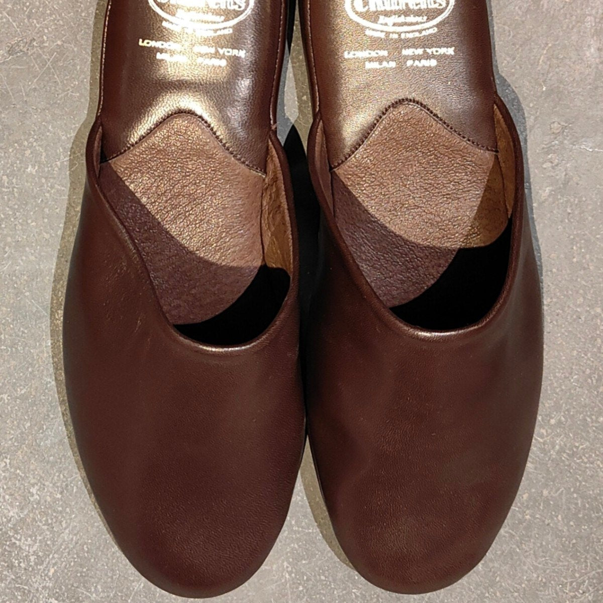 新品未使用【Church's】チャーチ アラン スリッパ ルームシューズ 4都市 カーフ ブラウン サイズUK9F