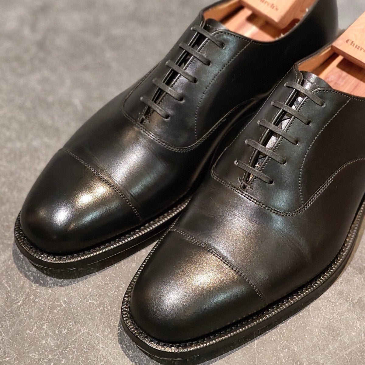 使用数回 【Church's】チャーチ コンサル ストレートチップ カーフ ブラック サイズ UK60F 173ラスト 参考定価￥181,500-