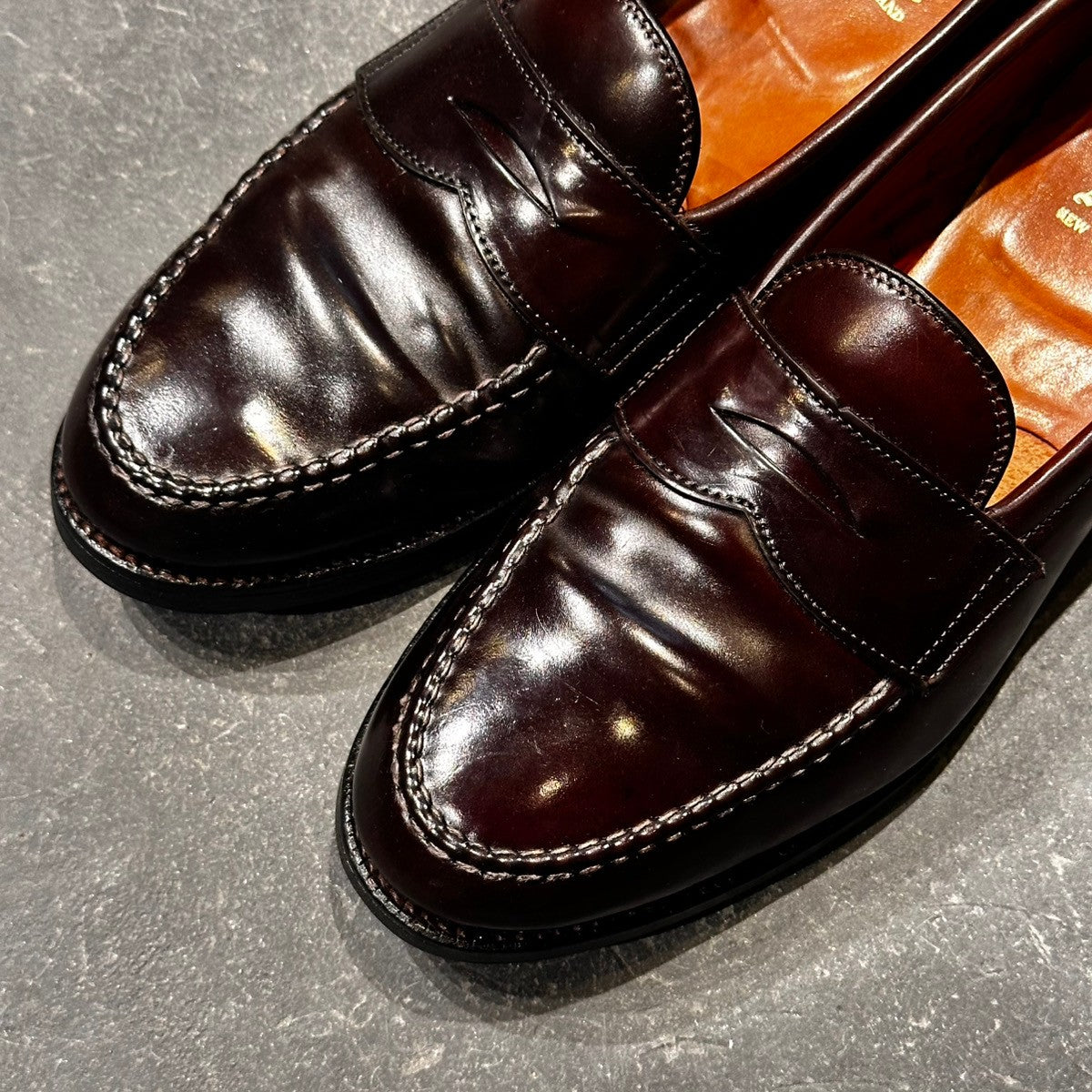 美品【ALDEN】オールデン 986 ペニーローファー コードバン ダークバーガンディ サイズUS9C バンラスト