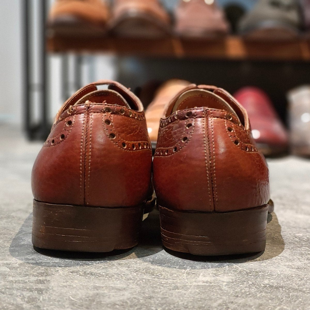 希少 使用数回【JOHN LOBB】ジョンロブ ロンドン 2ワラント ビスポーク フルブローグ  グレインレザー バーガンディ サイズUK6相当