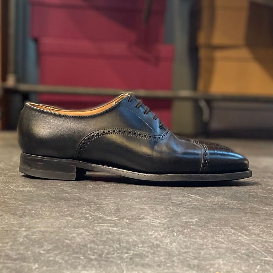 【CROCKETT&JONES】クロケット&ジョーンズ トレーディングポスト別注 MALTON セミブローグ ブラック サイズUK6E