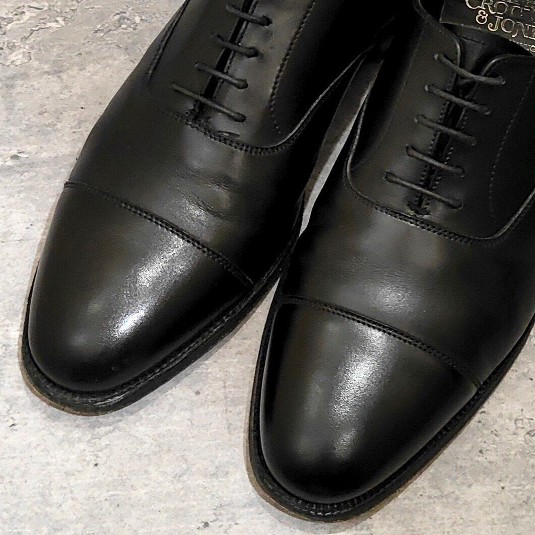 【CROCKETT&JONES】クロケット&ジョーンズ ケント ストレートチップ カーフ ブラック サイズUK6E