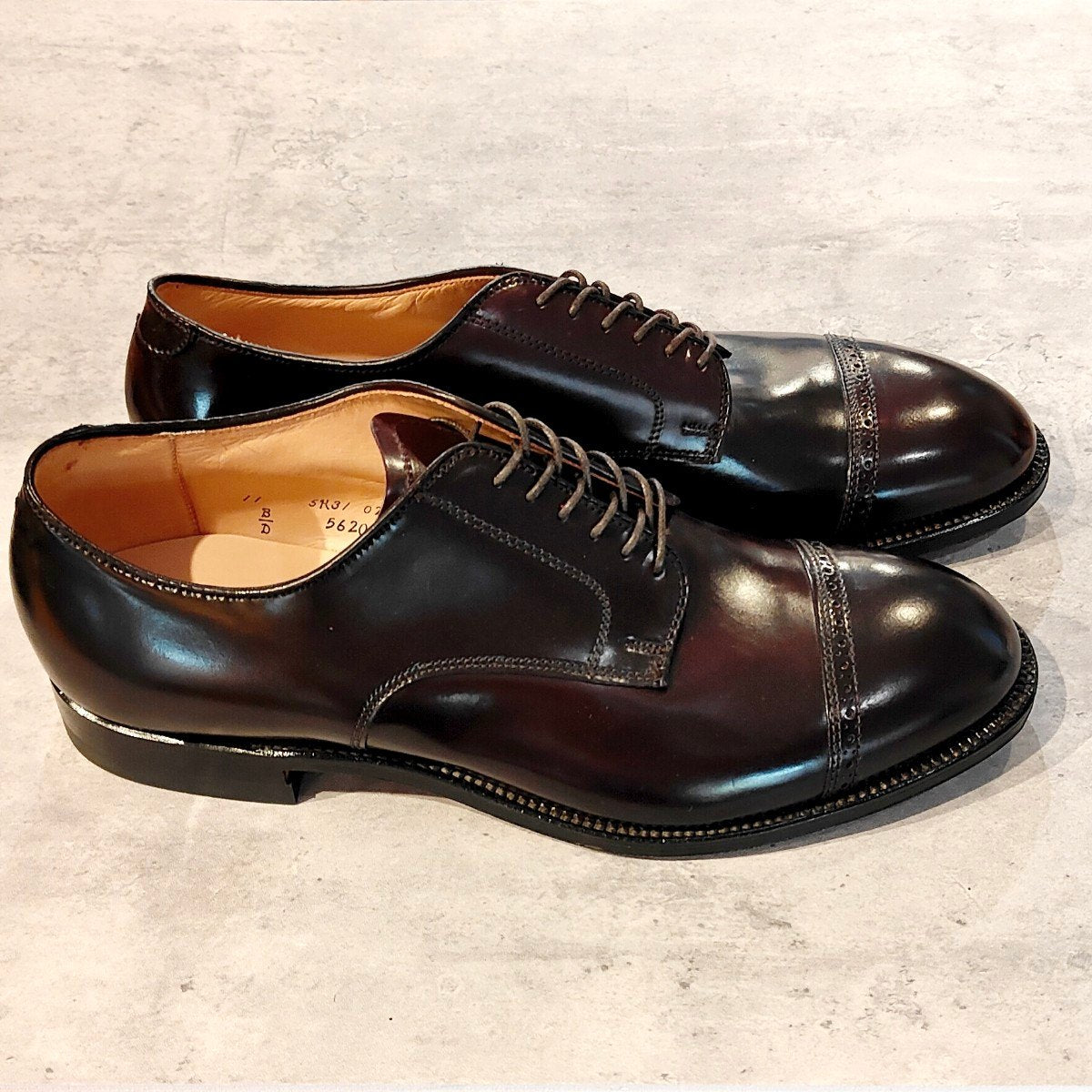 未使用 【ALDEN】オールデン 56201 リジェクト品 パンチドキャップトゥ コードバン ダークバーガンディ サイズ US11D モディファイドラスト 参考定価￥236,500-