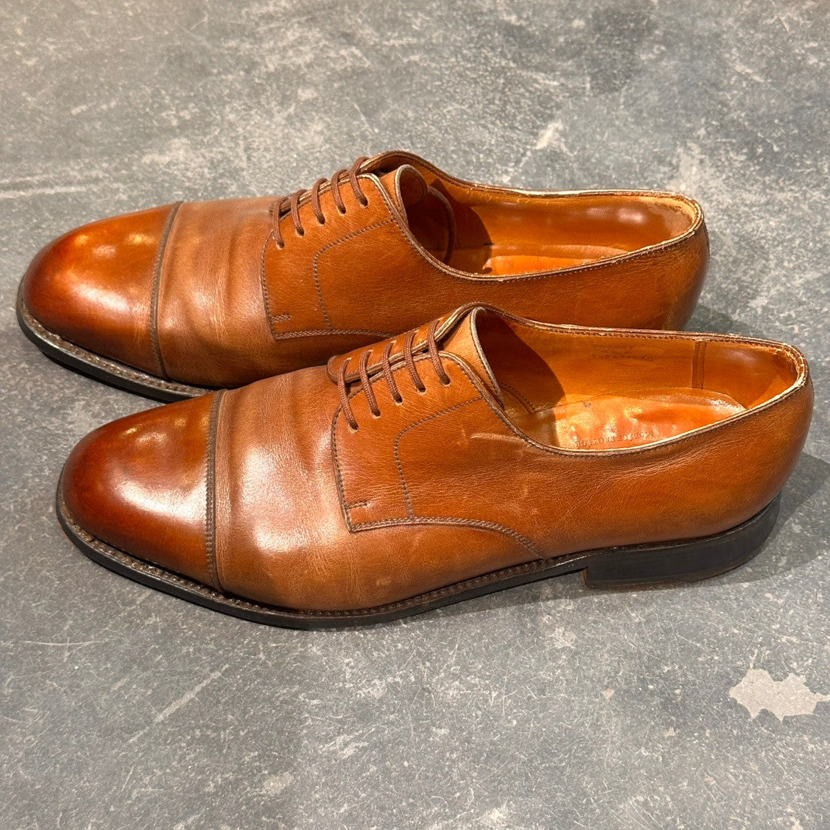 【J.M.WESTON】ジェイエムウエストン 500 ストレートチップ 旧ロゴ カーフ ブラウン サイズUK6.5 61ラスト